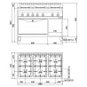Cocina a Gas + Horno Fondo 70- 6 Fuegos 3.5 y 7 Kw-G7F6+FG