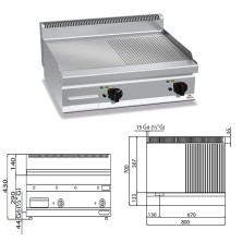 Fritop a Gas Ranurada Fondo 70 - 10.8 Kw- G7FR8B-2