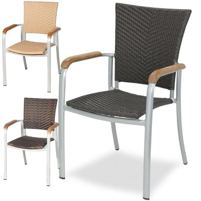 Sillón de aluminio para terraza MR261 Natural