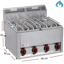 Cocinaa Gas  Eco Fondo 60- 4 Fuegos 3 - 3.6 Kw
