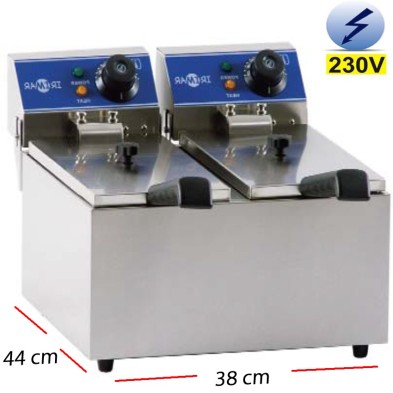 Freidora DOBLE pequeña de cocina  3.5+3.5L.  4Kw.
