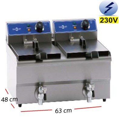 Freidora con GRIFO Profesional  8.5L.  5Kw.