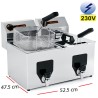 Freidora Doble para restaurante con grifo 8+8 Litros - 3.5Kw.