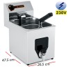Freidora Electrica inox con grifo 8 Litros - 3.5Kw.