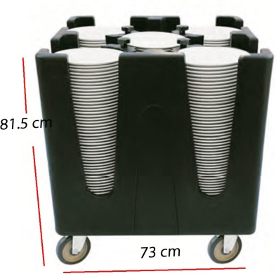 Carro para vajilla 4 columnas 200 platos- 71x80 cm. 61-FI51029