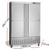 Armario frío 2 puerta Inox 675 W- ARCH-1202