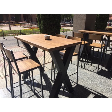 Taburete de Forja GONDOMAR Asiento Madera