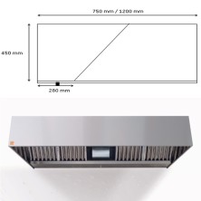 Campana inox ECO R de 100 x 75 cm.