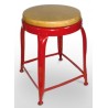 Taburete Bajo de Metal Madera- ALMUDEVAR