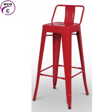 Taburete con respaldo de acero Brillante Retro- ANSO