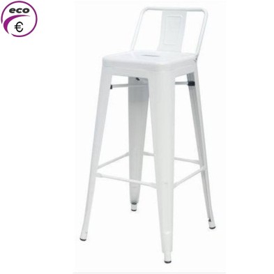 Taburete con respaldo de acero Brillante Retro- ANSO