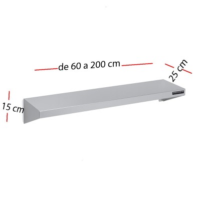 Estanteria de pared inox de 100 x 25 cm F0100201