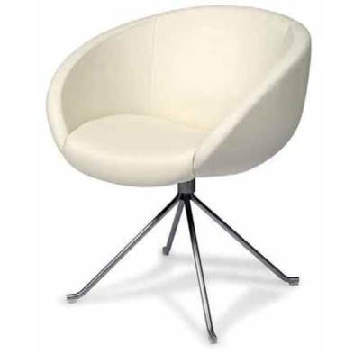 Butaca tapizada Pedro Muñoz pie acero- 72 x 65 cm.