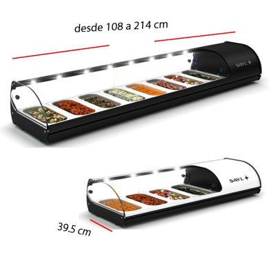 Vitrina de tapas fría desde 4 GN 1/3x40- 108.5x39.5 cm- V4E