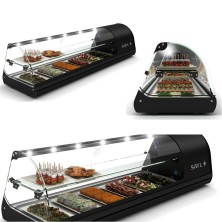 Vitrina doble de tapas fría desde 4 a 8 bandejas
