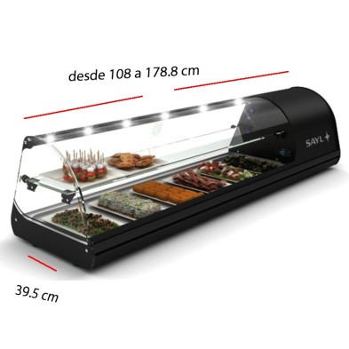 Vitrina doble de tapas fría desde 4 a 8 platos