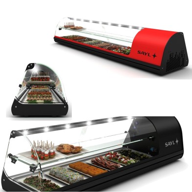 Vitrina doble de tapas fría desde 4 a 8 platos