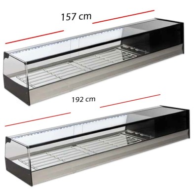 Expositor de Platos Cristal recto -122 cm VIRi -Leds