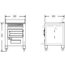 Horno de brasa Inox  115comensales- 6 guias GN 1/1.