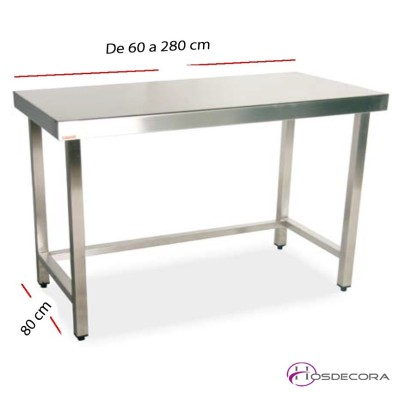 Mesa de trabajo fondo 80 cm- Largo de 60  a 280 cm.