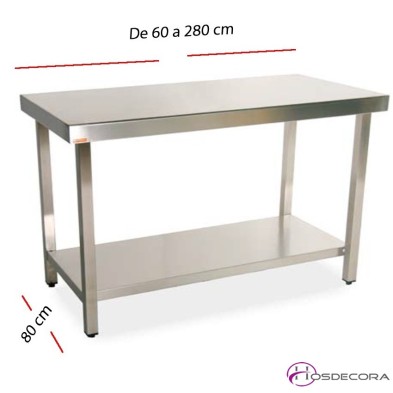 Mesa de trabajo estante fondo 80 cm- Largo de 60  a 280 cm.