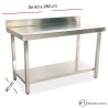 Mesa de trabajo estante y peto fondo 90 cm- Largo de 60  a 280 cm.