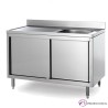 Fregadero inox con estante de 70 cm y largo 100 a 140  - 1 Cubeta
