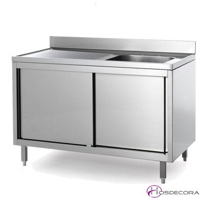 Fregadero con puertas de 70 cm y largo 100 a 140  - 1 Cubeta