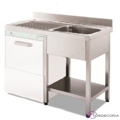 Fregadero inox  120 x 50 cm sin estante - 1 Cubeta esc Dcha