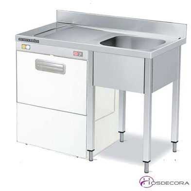 Fregadero inox  100 x 50 cm sin estante - 1 Cubeta esc Dcha