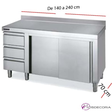 Mesa con cajones y puertas