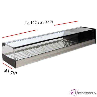 Expositor de Platos Cristal recto -122 cm VIRi -Leds