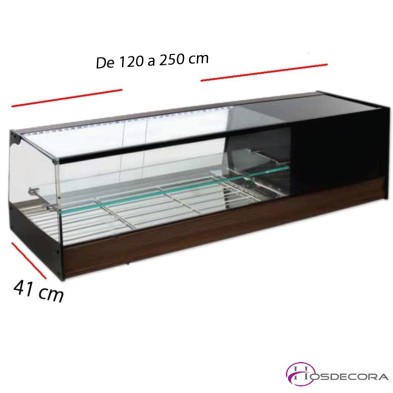 Vitrina DOBLE para platos y cristal recto 120 cm VIR-iE