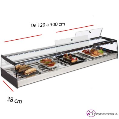 Vitrina de bandeja refrigerada motor a distancia 150 cm.