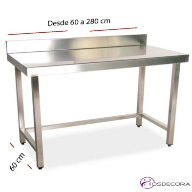 Mesa de trabajo con peto fondo 60 cm- Largo desde 60 cm.