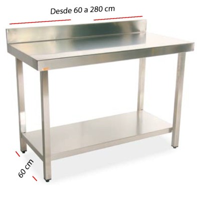 Mesa de trabajo peto-estante fondo 60 cm- Largo desde 60 cm.