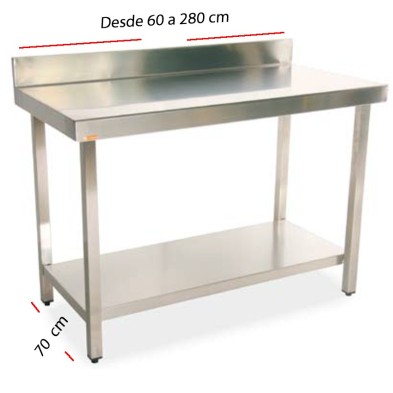 Mesa de trabajo peto-estante fondo 70 cm- Largo desde 60 cm.