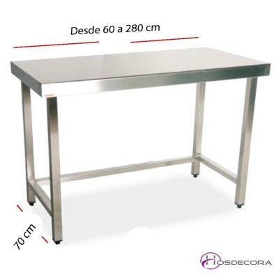 Mesa de trabajo central fondo 70 cm- Largo desde 60 cm.