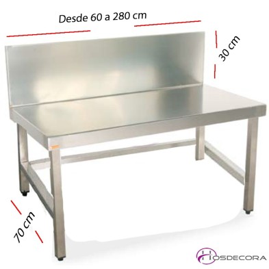 Mesa BAJA con peto fondo 70 cm- Largo desde 60 cm.