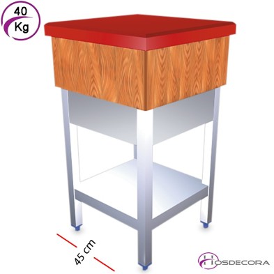 Tajo de madera con faldón 45 x 45 - 45 kg FI031104