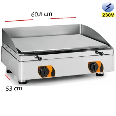 Plancha Electrica Profesional acero 608x530-15mm espesor