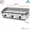 Plancha Profesional a Gas Acero Inox 820x510-15mm- FUGGP15.8