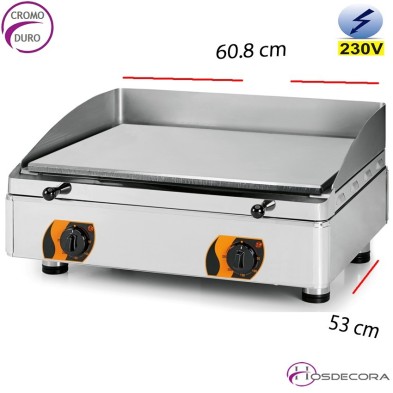 Plancha Electrica Profesional cromo 608x530-15mm espesor