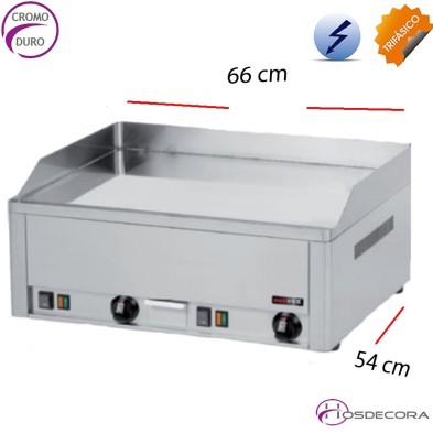 Plancha de bar electrica Cromo 66 x 54 -6 kw -10 mm.