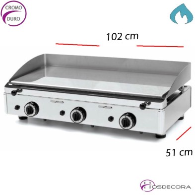 Plancha Profesional a Gas Acero Inox 820x510-15mm- FUGGP15.8