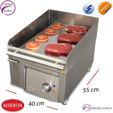 Plancha de asar triple placa 130 x 70 - 12 Kw.