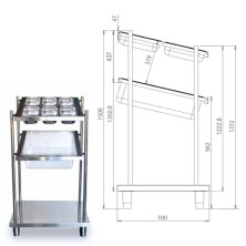 Gueridón o carro auxiliar madera - 70 x 50 cm.