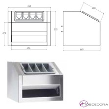 Dispensador de Pan-Bandejas y vasos 80 x70 cm.