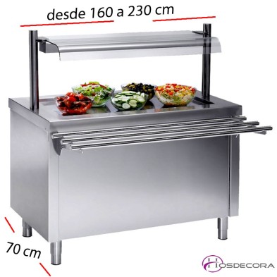 Mesas Sel-service Placa fría y reserva desde 160 a 230 cm.