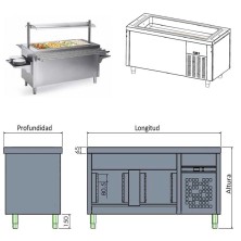 Isla Central Sel-service Cuba fría desde 160 x 70 cm.